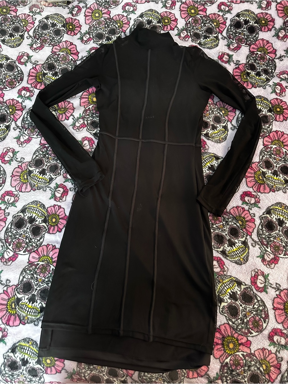 Ksubi Black Long-Sleeve Mini Bodycon Dress